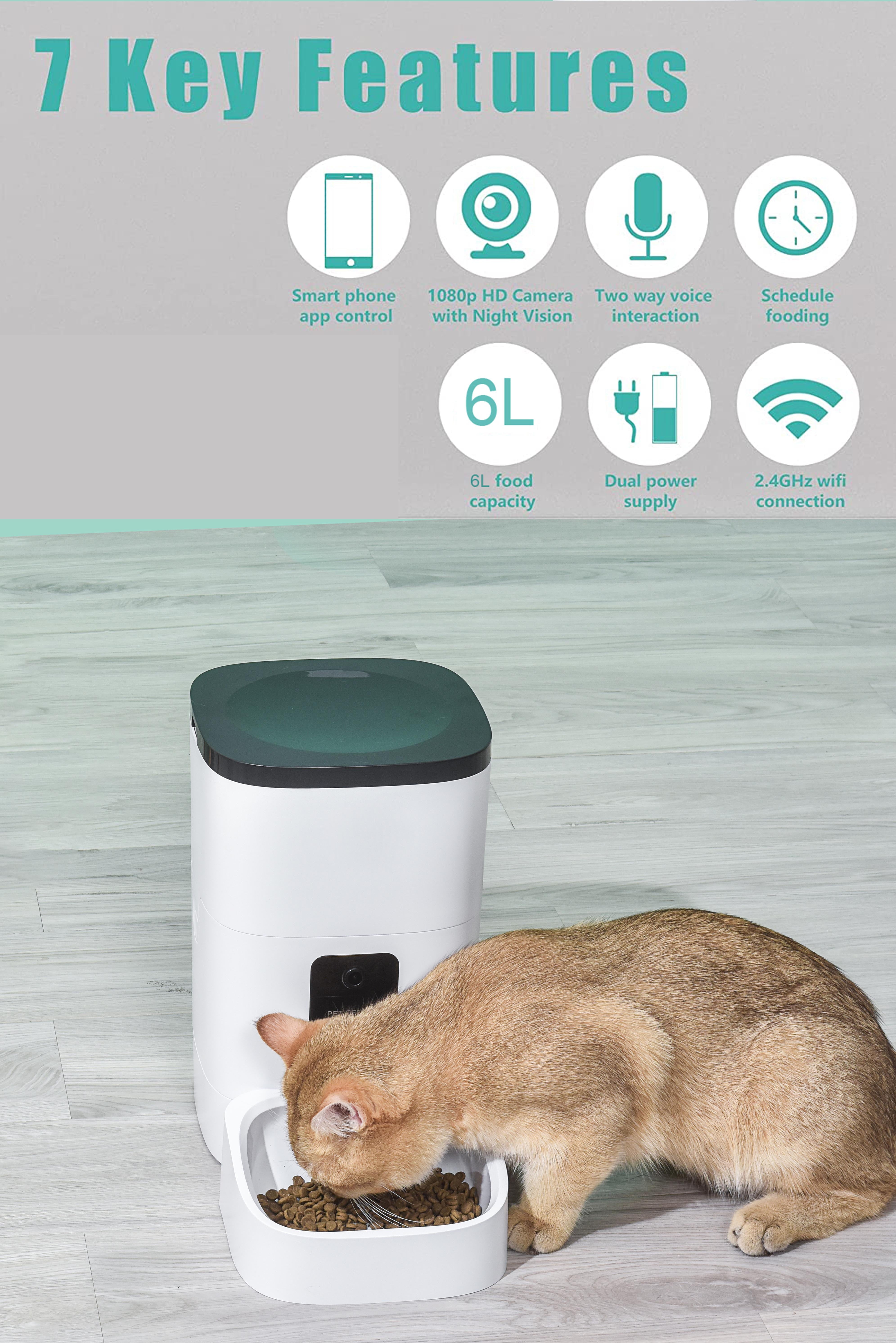 Automatic pet feeder with phone app best sale